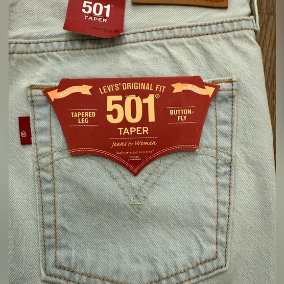 NWT Levi's 501 Cotton Ripped Tapered Juniors Women Jeans Size 24x28 - Picture 7 of 9